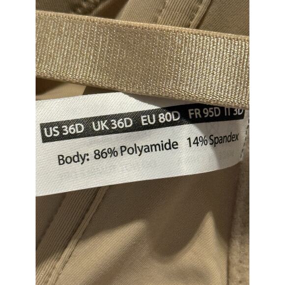 Lemorosy Women's 36D Nude Deep V Plunge Convertible Push Up Backless Bra NWT - Picture 7 of 7